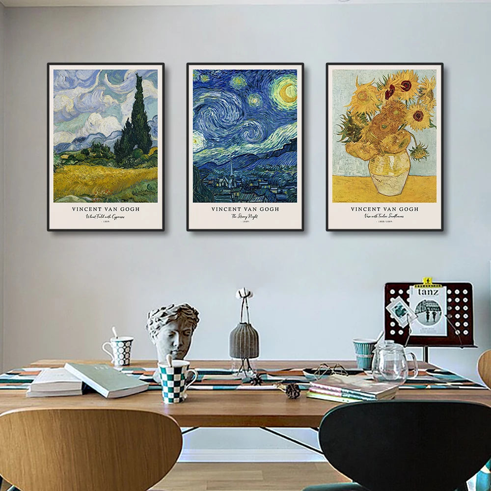 Starry Night Wall Decor – Van Gogh Canvas Poster for Living Room