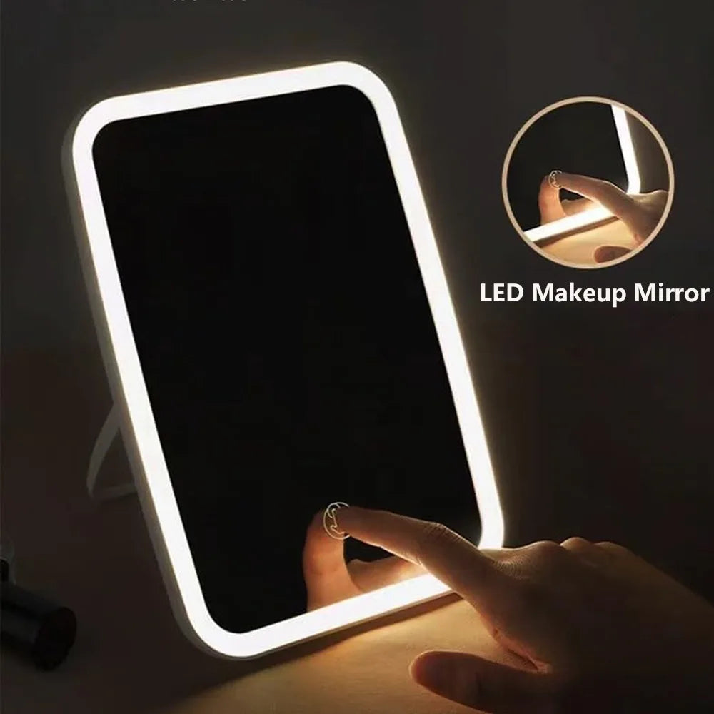 Portable Beauty Mirror – Touch Control Rechargeable LED Makeup Mirror