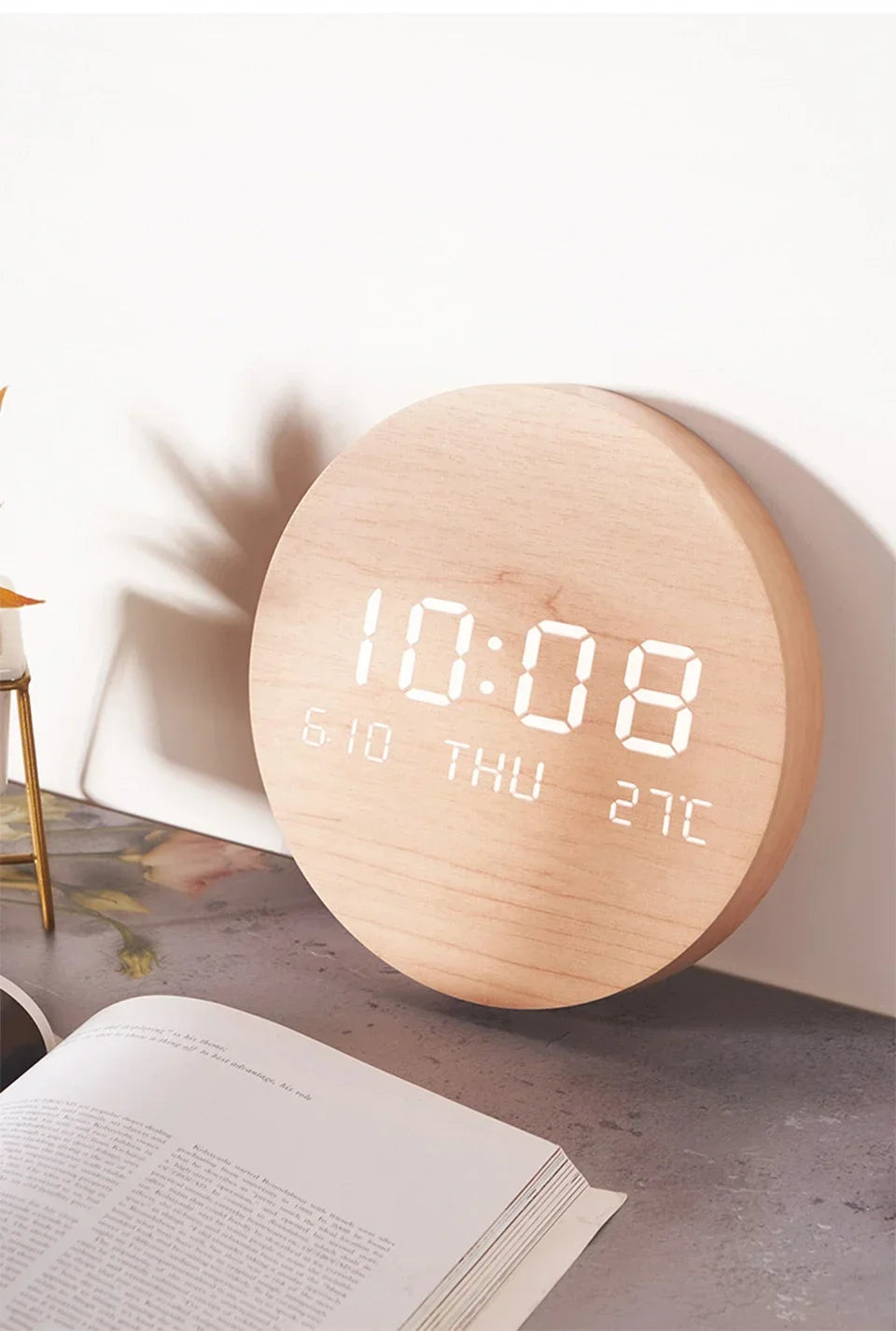 LED Digital Wall Clock – Time, Date & Temperature Display for Home