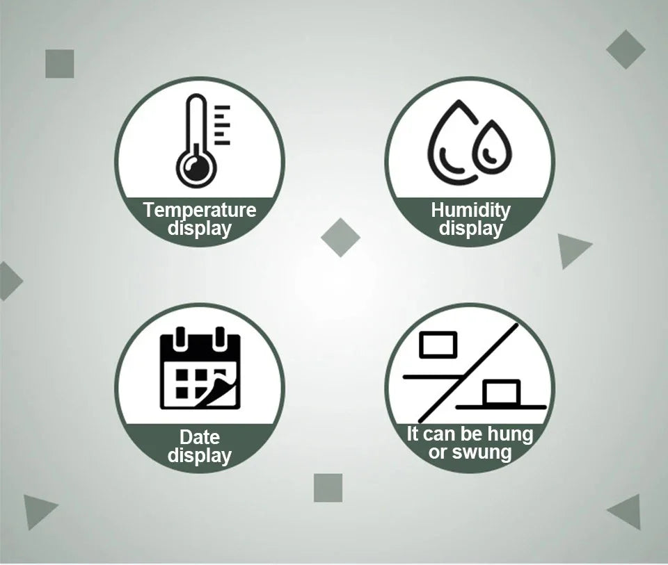 LCD Screen Digital Wall Clock – Time, Temperature & Humidity Display