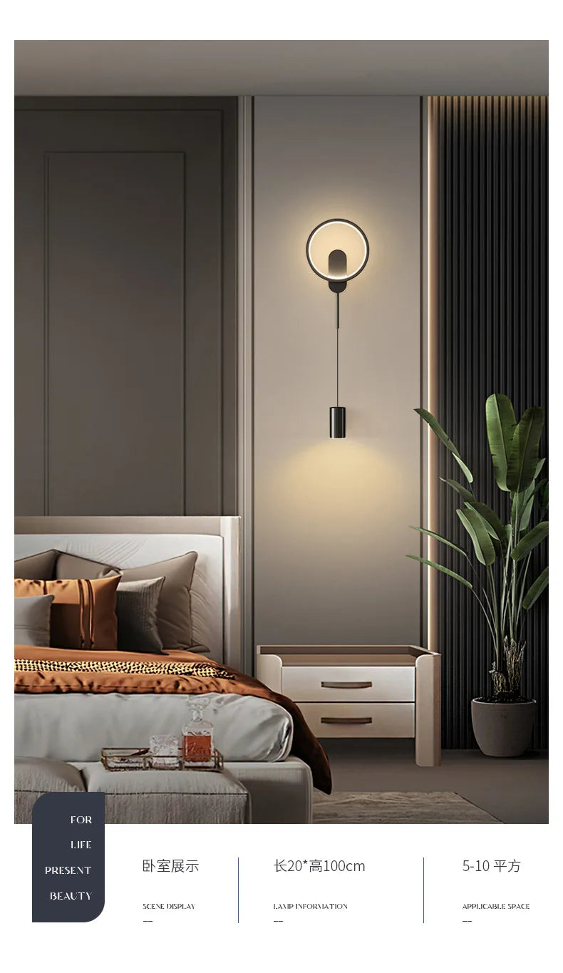 Modern LED Wall Lamp – Minimalist Design for Bedroom, Living Room & Home Decor