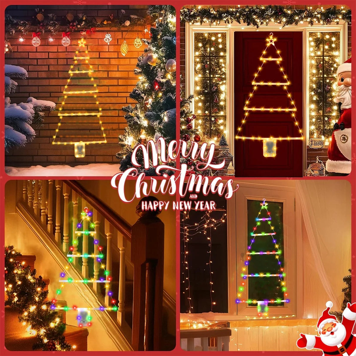 Santa Claus Climbing Ladder LED Light – Outdoor & Indoor Christmas Decor