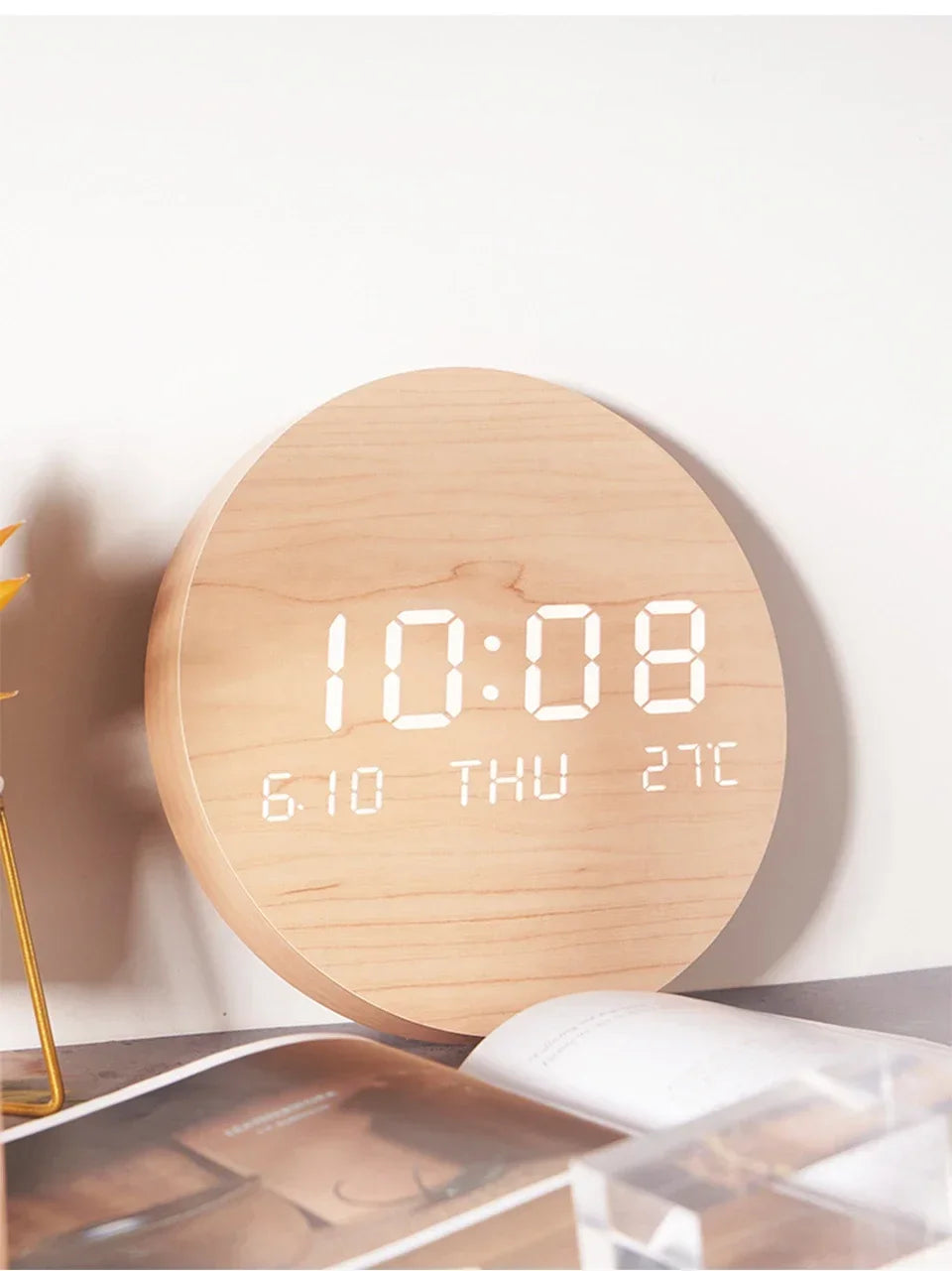 LED Digital Wall Clock – Time, Date & Temperature Display for Home