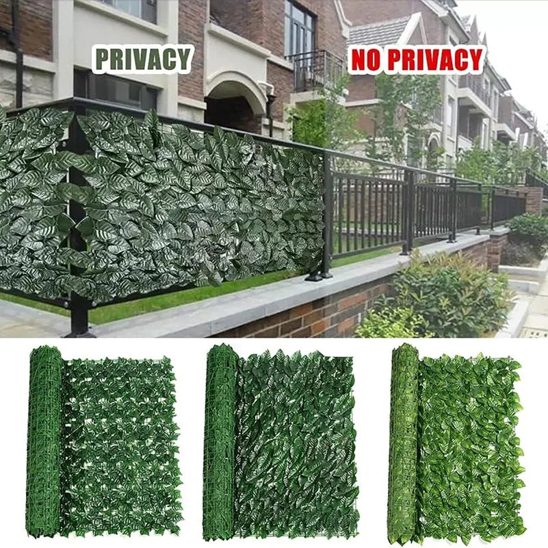 Artificial Ivy Privacy Screen – Faux Leaf Fence Roll for Balcony & Garden
