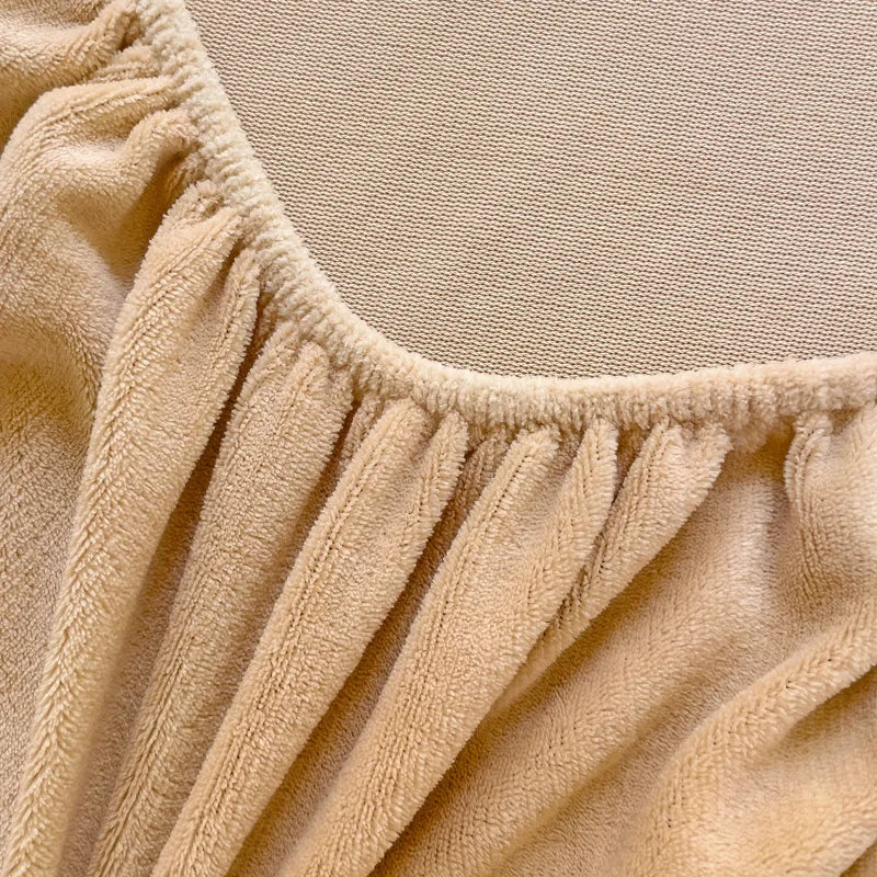 Warm Thick Flannel Fleece Bed Sheet – Solid Color, All-Inclusive Fitted Mattress Cover (Single/Queen/King)