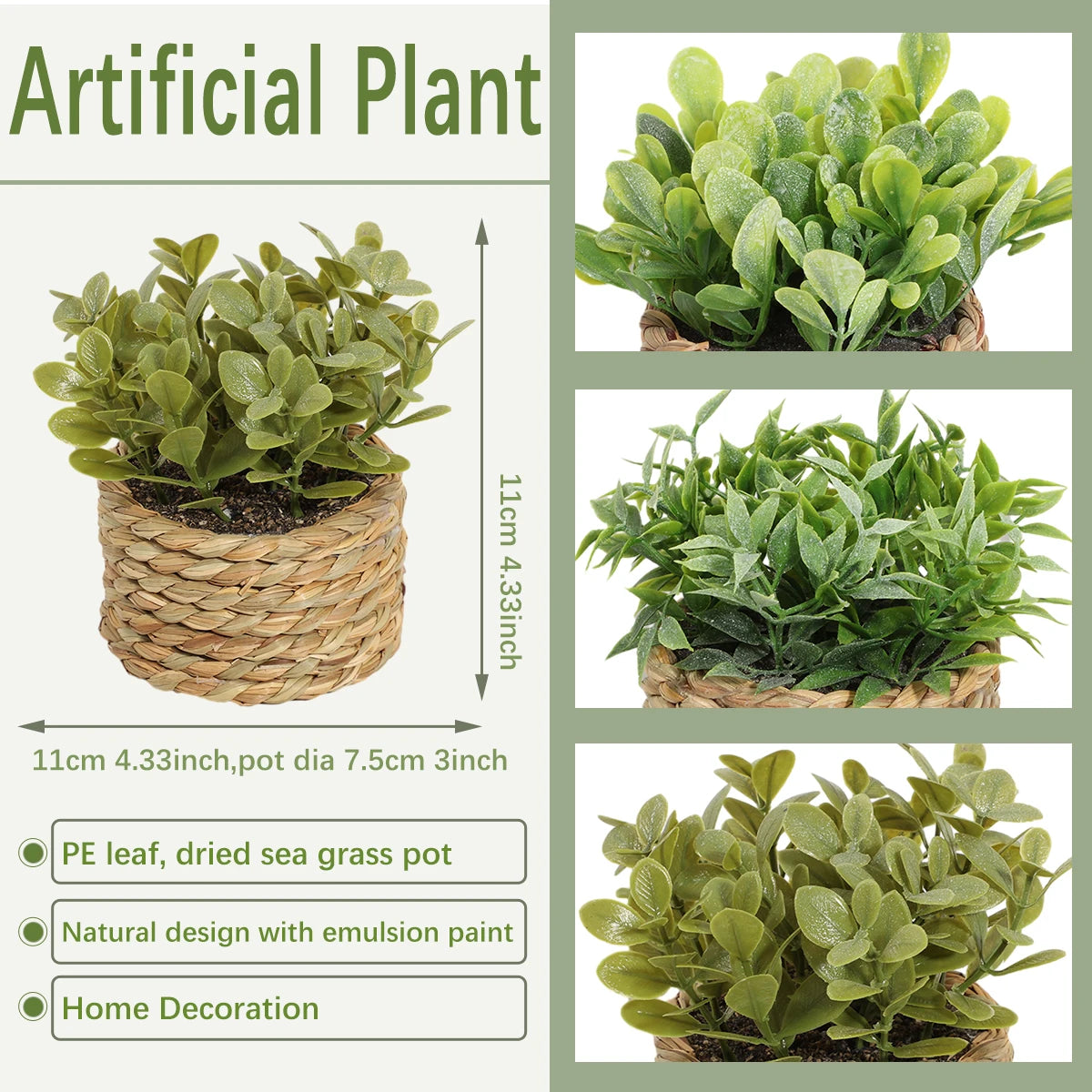 Artificial Eucalyptus Grass – Small Potted Plant for Home Decoration