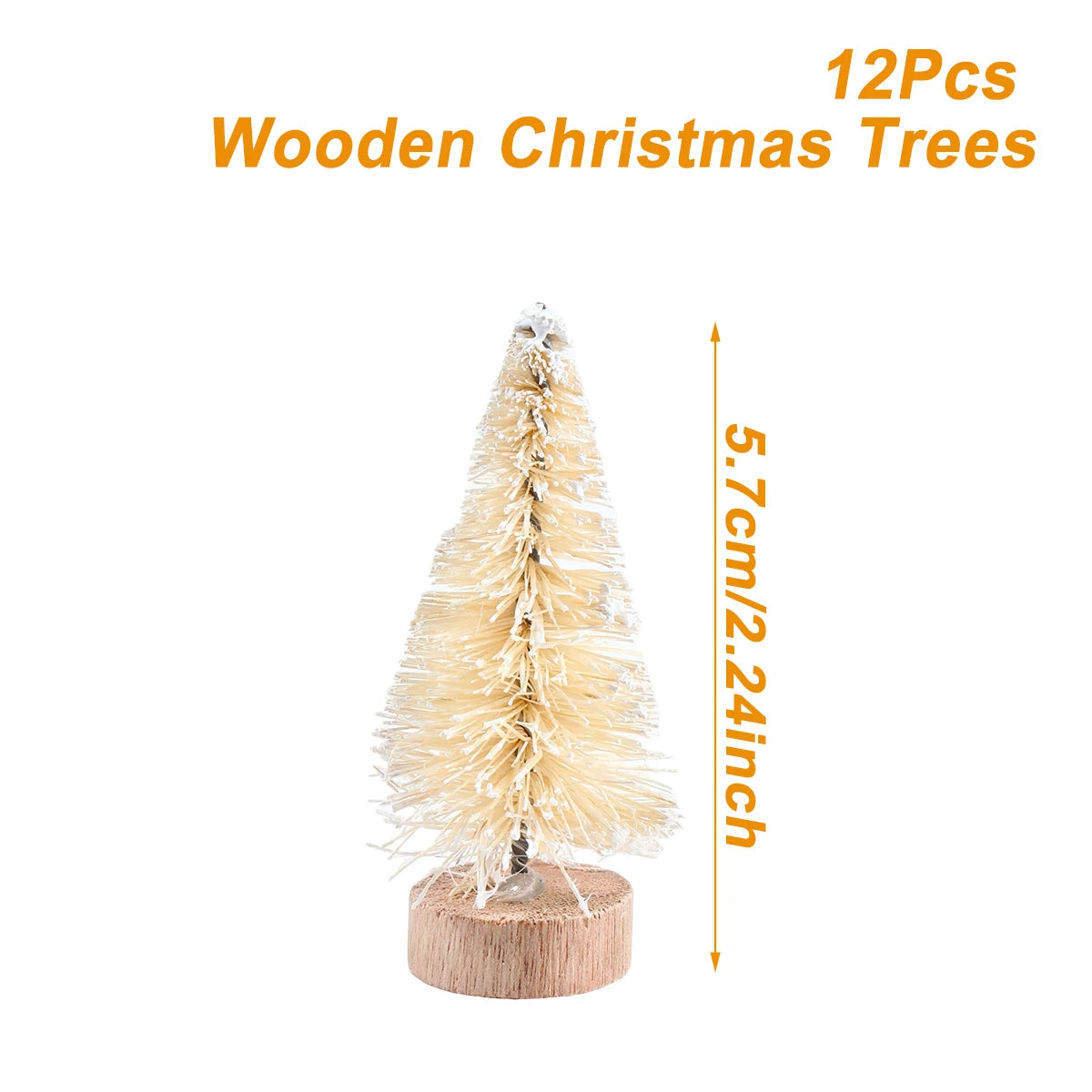 Set of Mini Christmas Trees – Artificial Wooden Pine Table Decorations