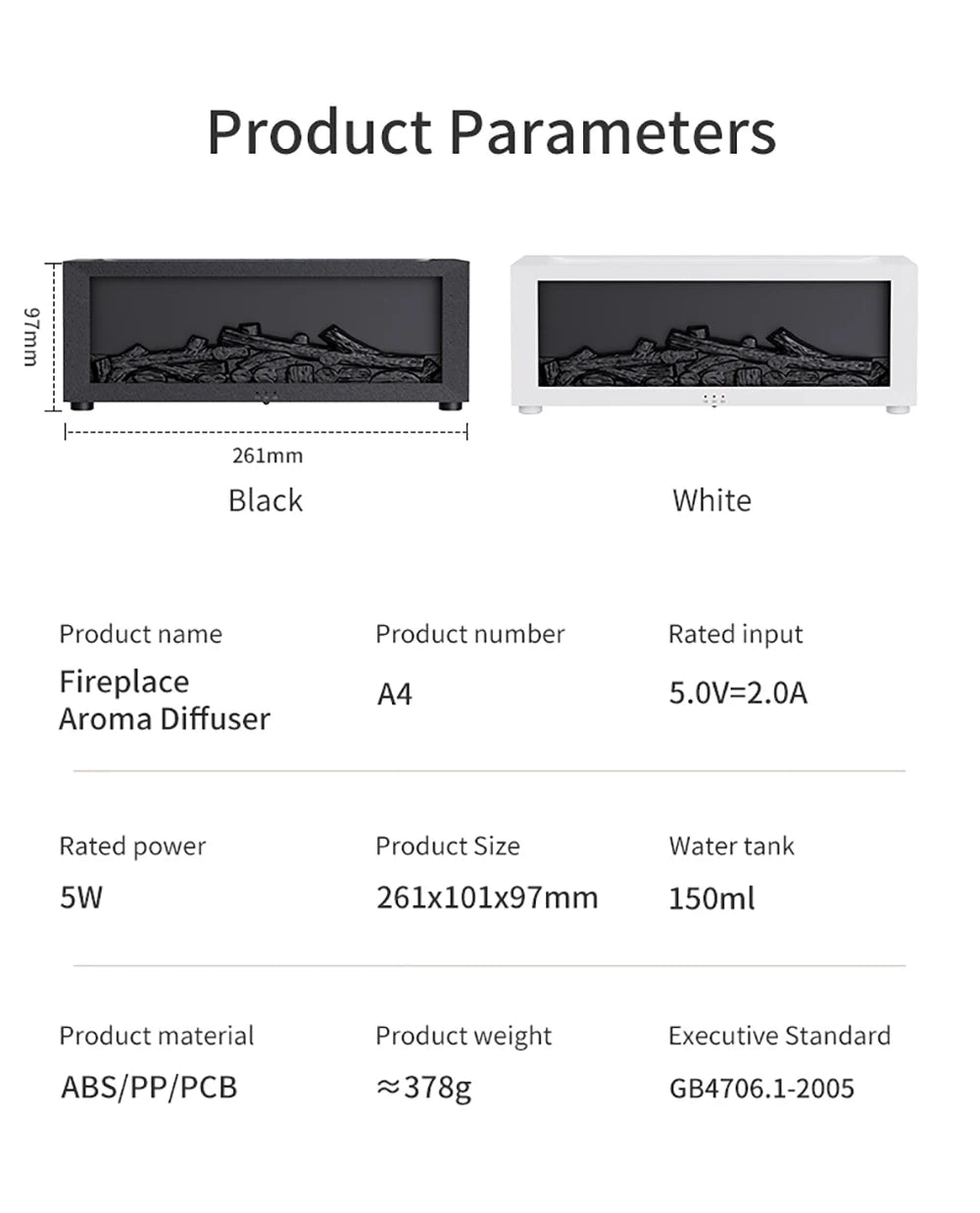 Flame Effect Essential Oil Humidifier – LED Aroma Diffuser with Remote