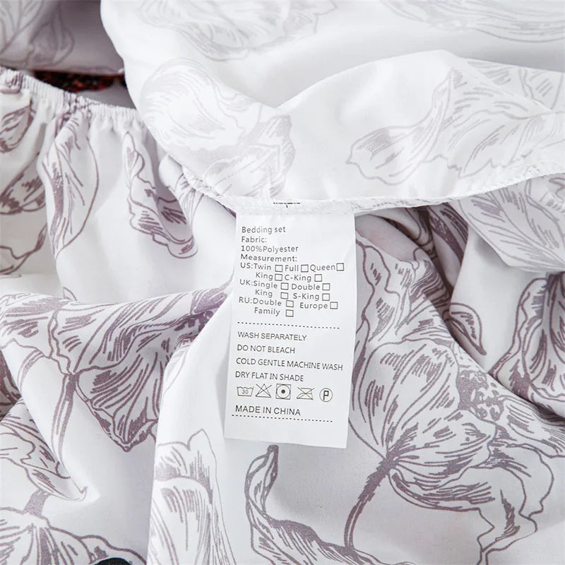 Plant Flower Printed Fitted Sheet – Skin-Friendly Mattress Protector with Deep Pocket (Double/Queen)