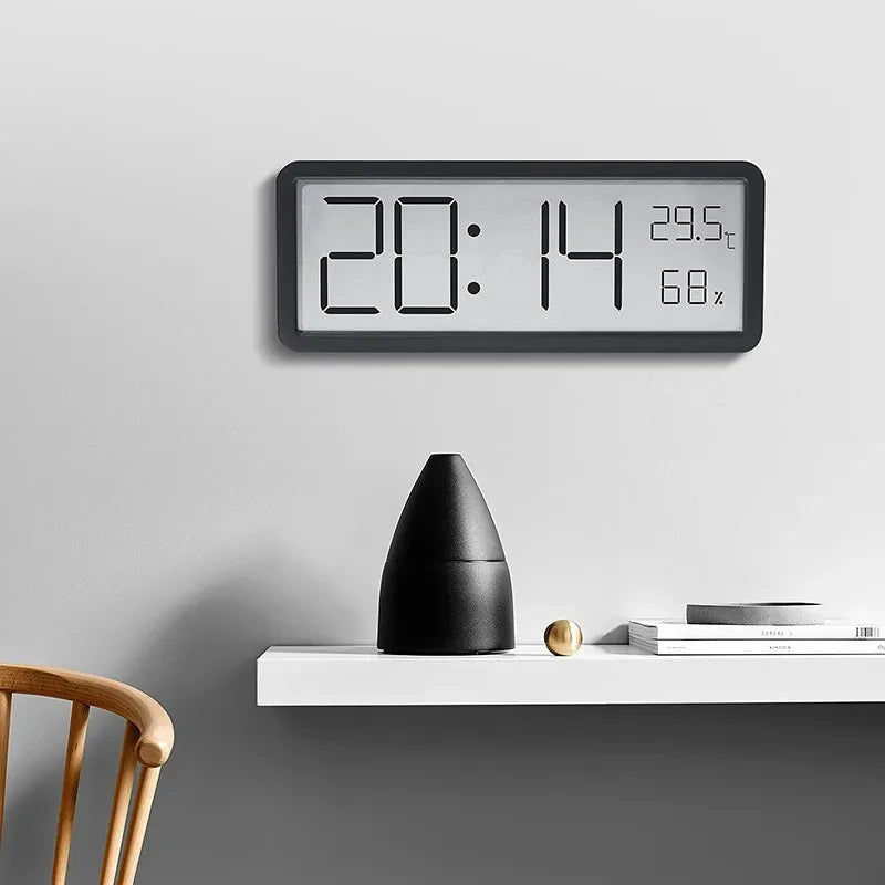 LCD Screen Digital Wall Clock – Time, Temperature & Humidity Display