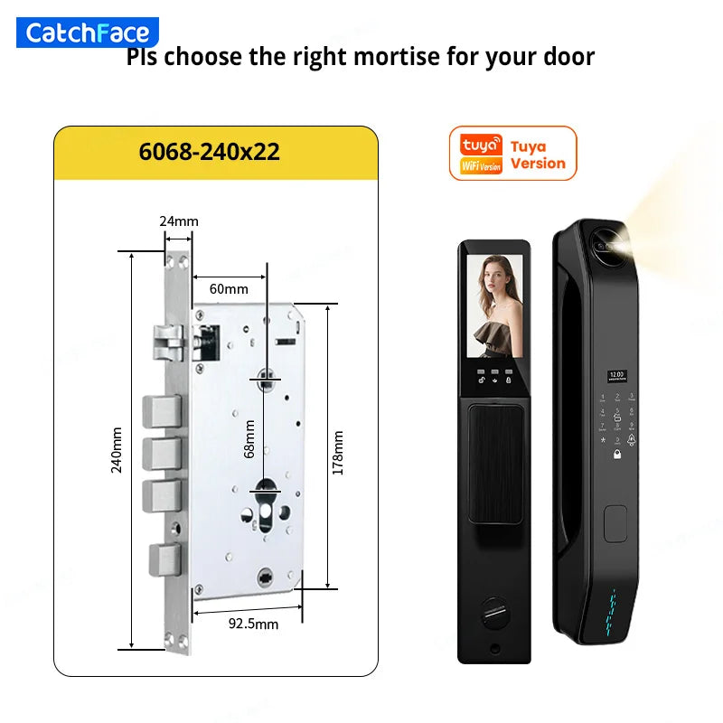 Smart Door Lock 6068 – Facial Recognition & Fingerprint