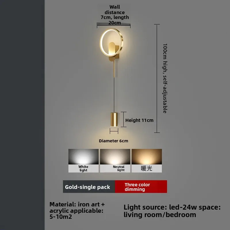 Modern LED Wall Lamp – Minimalist Design for Bedroom, Living Room & Home Decor