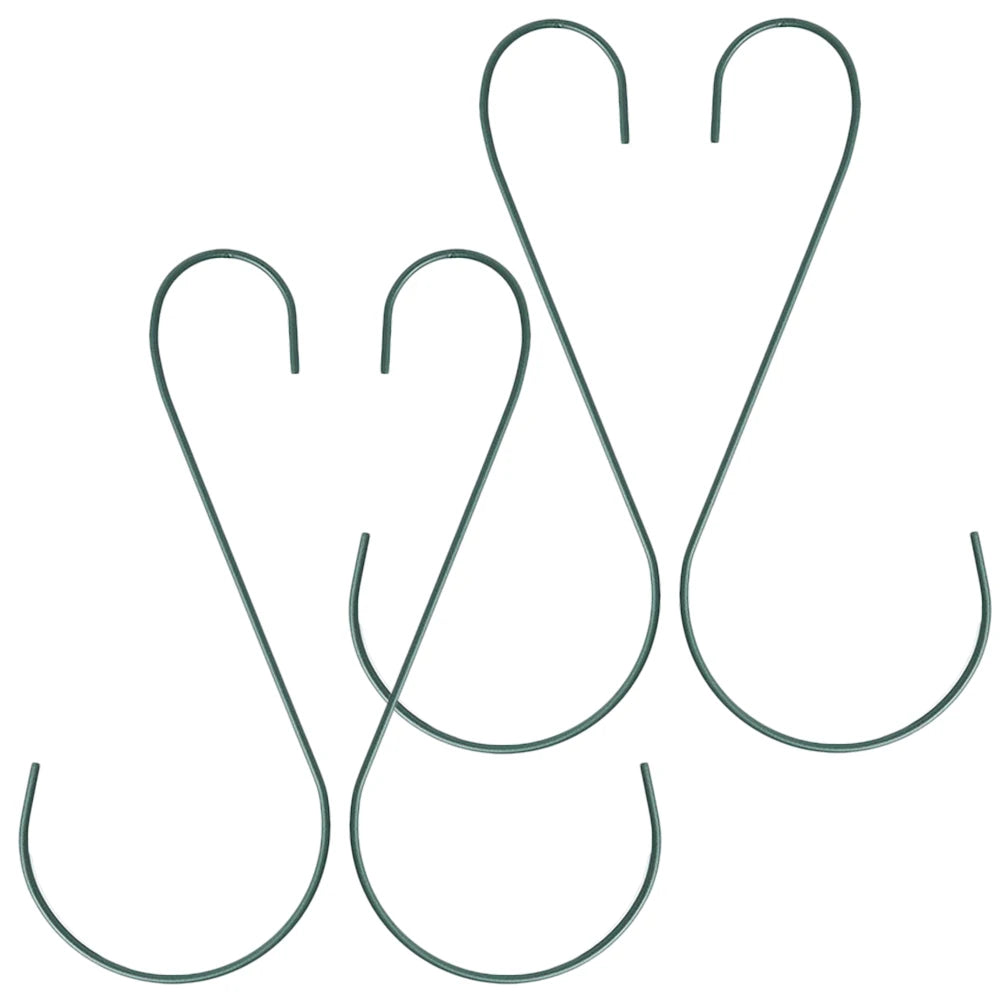 4pcs 12" Metal S Hooks – Durable Plant Hangers for Balcony & Garden