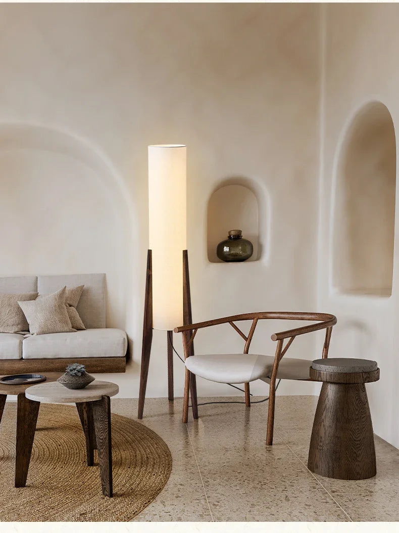 Retro Wooden Standing Lamp – Art Decorative Floor Light for Hotel & Home