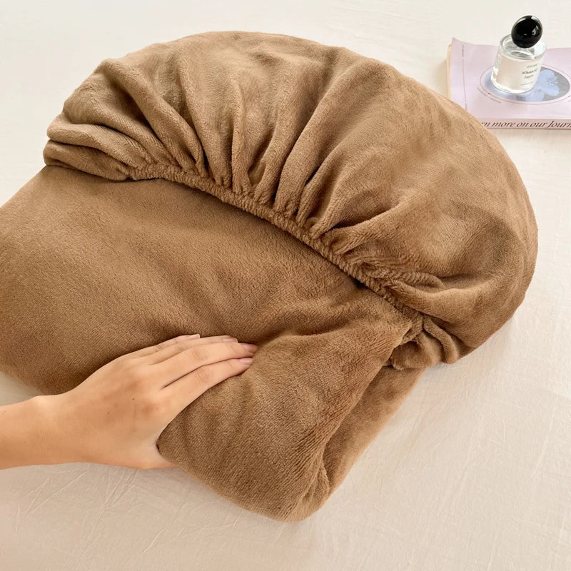 Warm Plush Velvet Mattress Cover – Thickened Winter Fitted Bed Sheet, Multiple Sizes