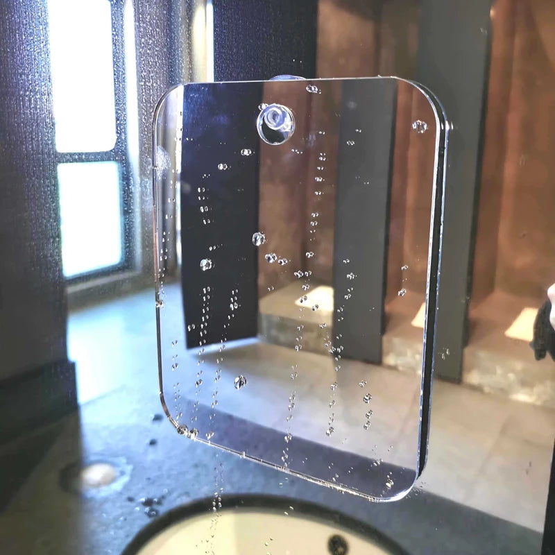 Fog-Free Bathroom Mirror – Acrylic Suction Wall Mirror for Shaving & Makeup