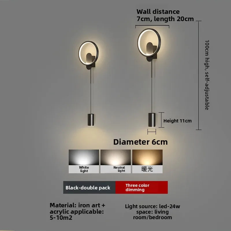 Modern LED Wall Lamp – Minimalist Design for Bedroom, Living Room & Home Decor