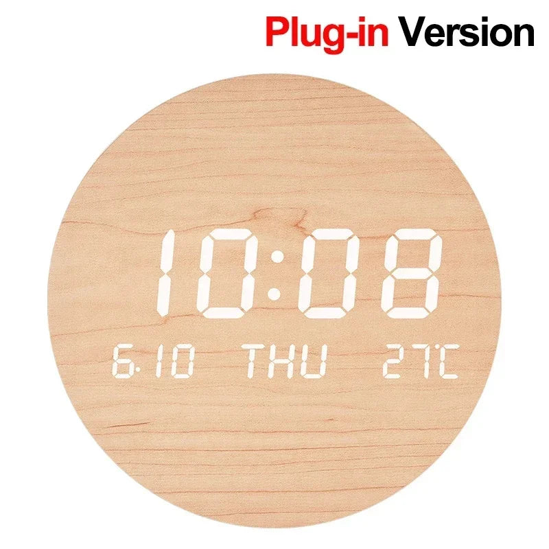 LED Digital Wall Clock – Time, Date & Temperature Display for Home