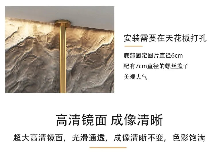 Ceiling Oval Hanging Mirror – Modern LED Vanity Mirror for Bathroom & Home