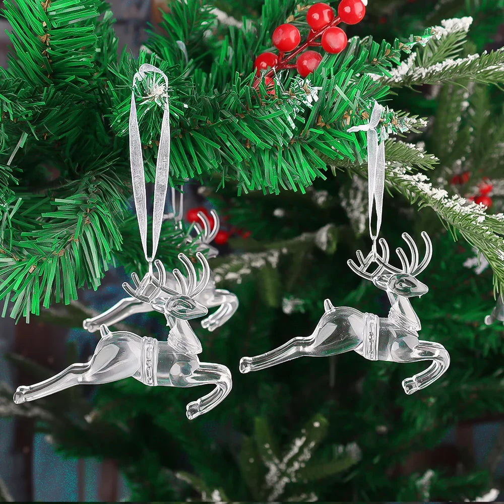 Clear Snowflake Christmas Ornaments – Set of 2 or 6 Hanging Decorations