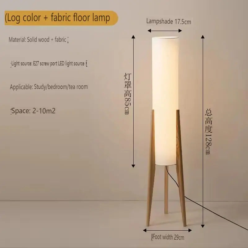 Retro Wooden Standing Lamp – Art Decorative Floor Light for Hotel & Home