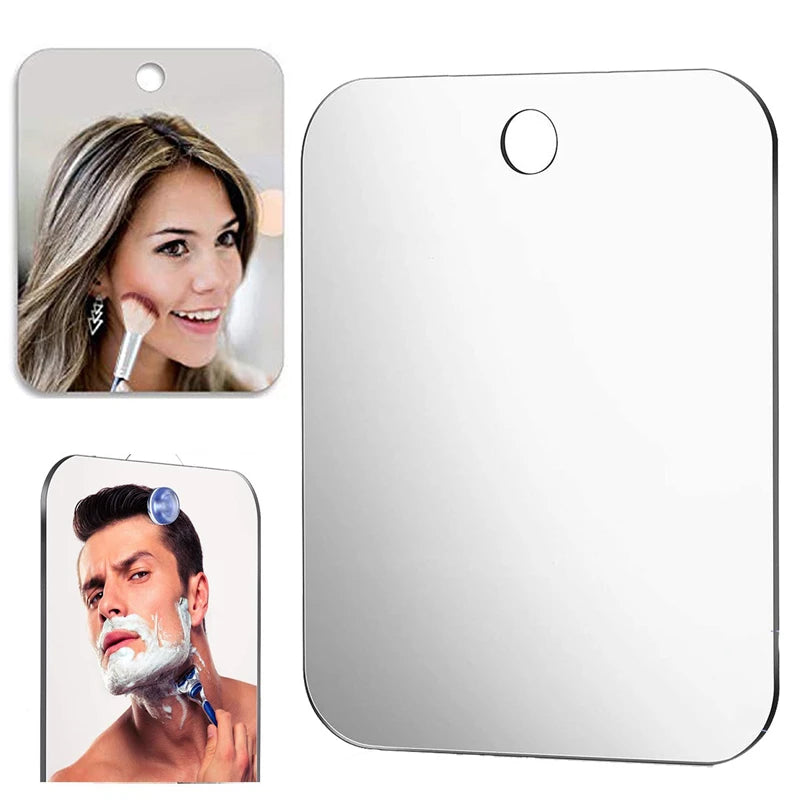 Fog-Free Bathroom Mirror – Acrylic Suction Wall Mirror for Shaving & Makeup
