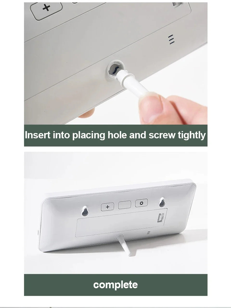 LCD Screen Digital Wall Clock – Time, Temperature & Humidity Display