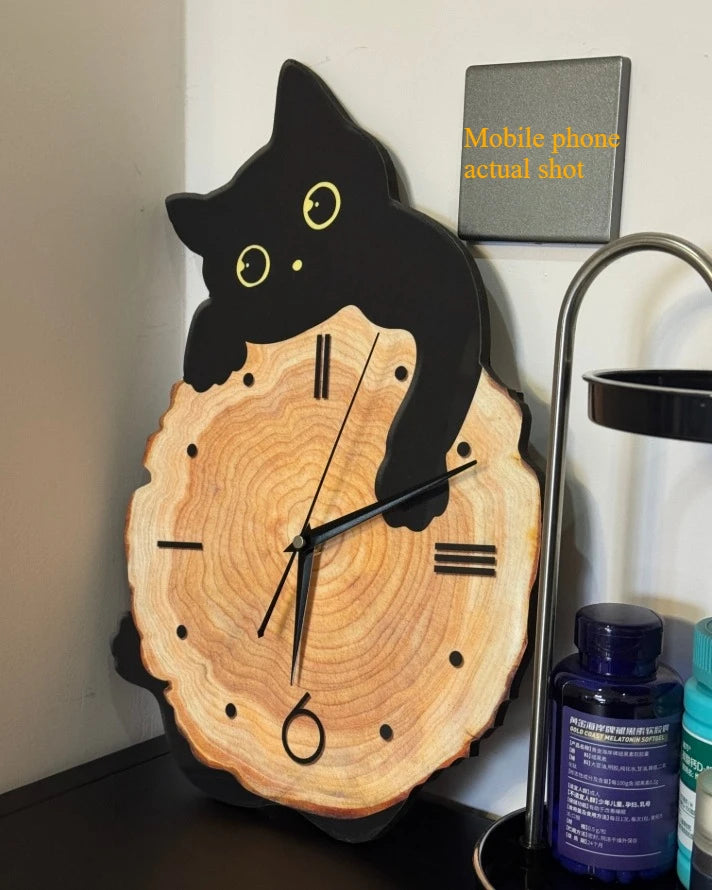 Creative Cat Wall Clock – Cartoon Silent Quartz Swing Tail Clock Decoration